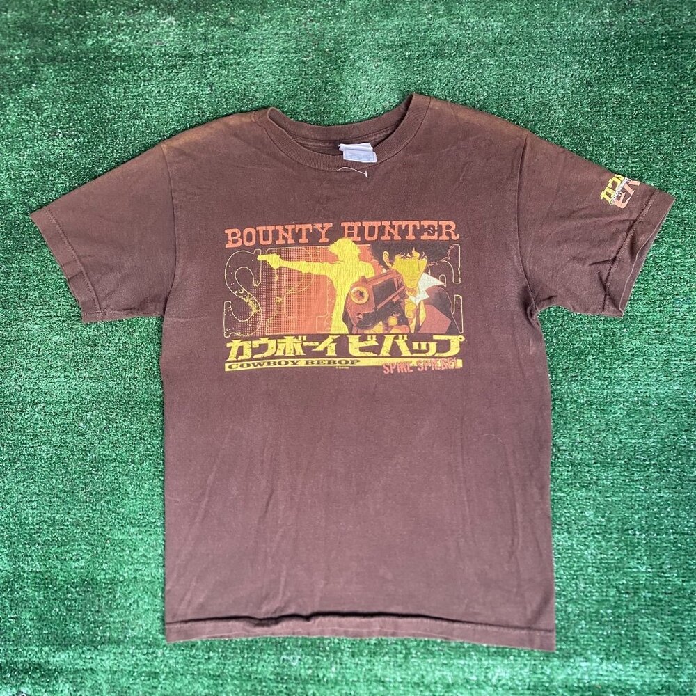 Vintage Y2K Cowboy Bebop Spike Spiegel T-Shirt Japan Anime Brown S Otaku Weeb